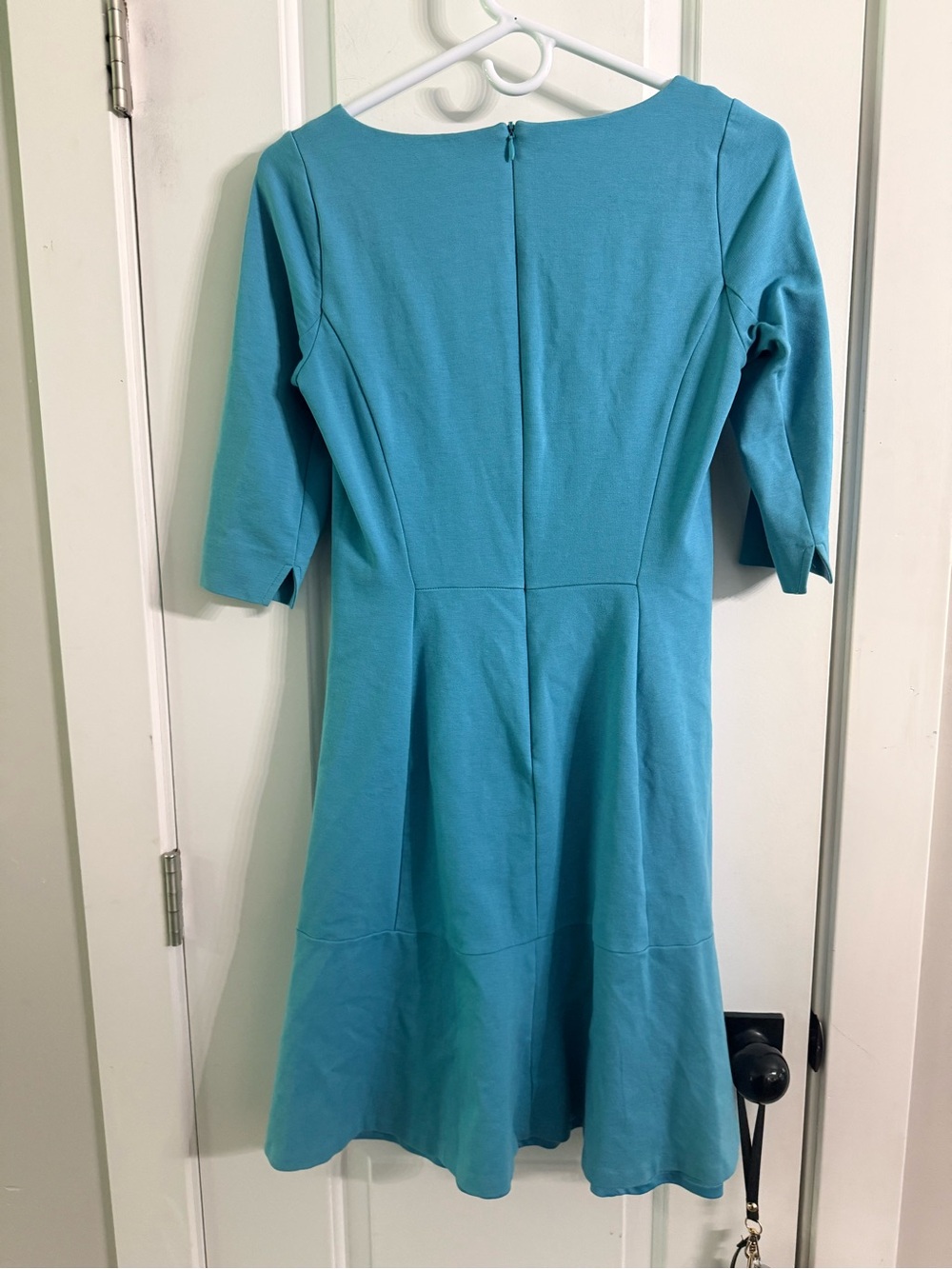 Boden Alice Ponte Fit & Flare Dress Turquoise Scoop Neck US 4R - Picture 3 of 9